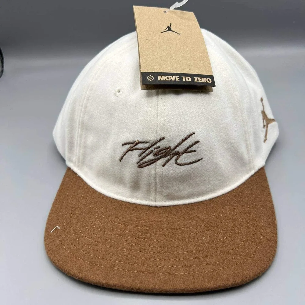 Air Jordan Flight Hat Men Medium-Large Brown Jumpman Strap Back Cap New M-L